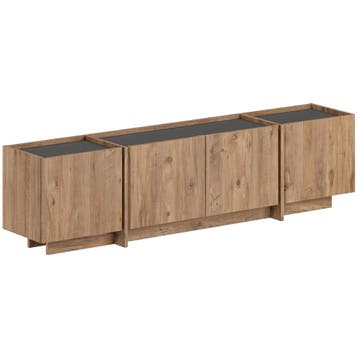 Evila TV-meubel - Houtkleurig/Antraciet - Nieuw/Ongebruikt -, Verzenden, 150 tot 200 cm, Nieuw, Scandinavisch