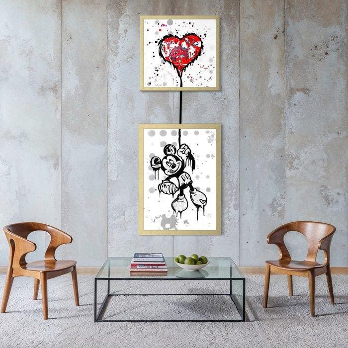 Moabit - Mickey X Wherever My Heart Takes Me //Diptych// XL, Antiek en Kunst, Kunst | Designobjecten