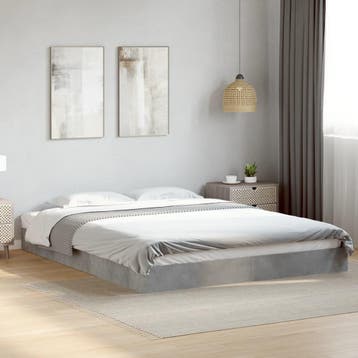 vidaXL Bedframe bewerkt hout betongrijs 160x200 cm, Verzenden, Nieuw
