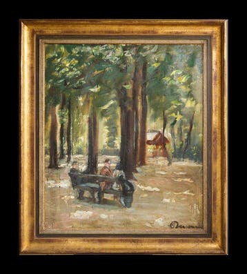 Alexandre Denonne (1879-1953) - Le banc du parc, Antiek en Kunst