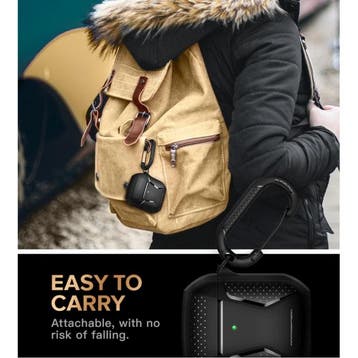 Shockproof Hoesje voor AirPods 1 / 2 met Karabijnhaak -, Verzenden, Nieuw
