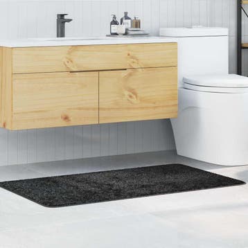 vidaXL Antislip Badmat Donkergrijs 70 x 120 cm PP, Verzenden