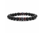 Veiling - Heren Armband Lava Steen Zwart, Handtassen en Accessoires, Armbanden, Nieuw