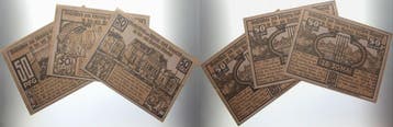 3x50 Pfennig 28 duitse Serienscheine Oldesloe, Bad 1918-1922, Verzenden