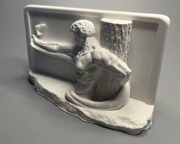 Statue, Lotta con serpente - 17 cm - Plâtre