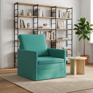 vidaXL Fauteuil Turquoise 70 x 81 x 82 cm fluweel, Huis en Inrichting, Verzenden, Nieuw