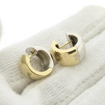 Quinn bicolor gouden klapcreolen; Ø 14,0 mm (Oorbellen), Ophalen of Verzenden