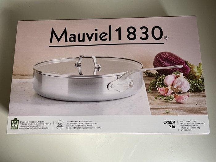 Mauviel - Braadpan - Mauviel 1830 Sauteerpan 28 cm met, Antiquités & Art, Antiquités | Ustensiles de cuisine