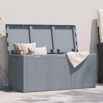 vidaXL Tuinbox 270 L PP houtlook grijs, Verzenden, Nieuw