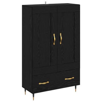 Highboard Zwart Eiken | Tweede kansje | OP = OP, Maison & Meubles, Verzenden