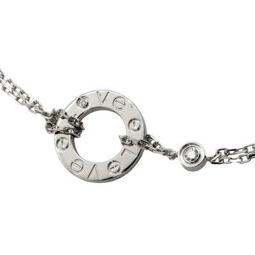 Cartier - Armband - Love - 18 karaat Witgoud - 2 Diamanten, Handtassen en Accessoires, Armbanden, Nieuw