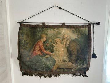 Wandtapijt - 50 cm - 75 cm - Antiek wandtapijt - Heilige