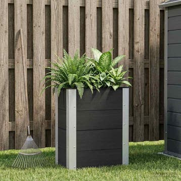 vidaXL Verhoogde plantenbak Zwart 50 x 30 x 72 cm WPC en, Tuin en Terras, Verzenden, Nieuw