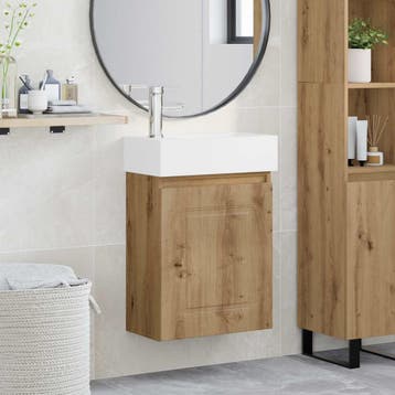 vidaXL Badkamermeubel met kraan Artisanaal eiken 45,5 x 22,5, Verzenden, Nieuw