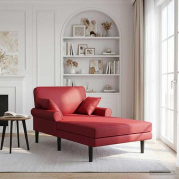 vidaXL Chaise longue Wijnrood Kunstleer, Verzenden