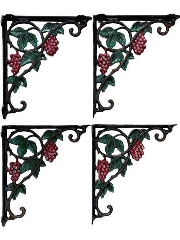 Decoratief ornament (4) - Set van 4 gietijzeren muursteunen