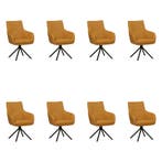 Set van 8 Leren draaibare eetkamerstoelen Fancy - Toledo, Ophalen of Verzenden