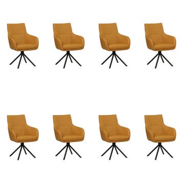 Set van 8 Leren draaibare eetkamerstoelen Fancy - Toledo, Ophalen of Verzenden