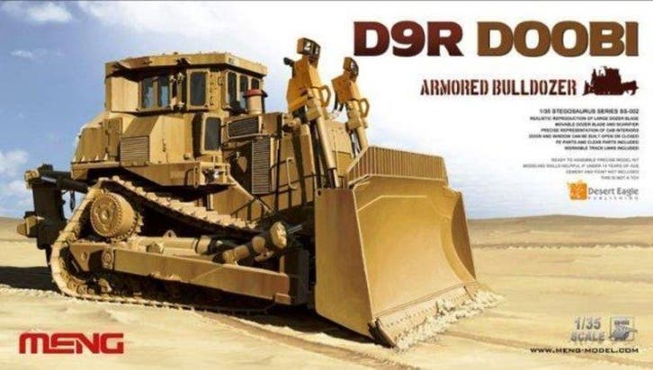MENG-Model SS-002 D9R Armored Bulldozer Bouwpakket Schaal, Hobby en Vrije tijd, Modelbouw | Auto's en Voertuigen, Overige typen
