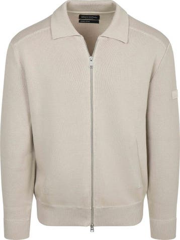 Marc OPolo Cardigan Zip Grey Silk maat Maat 48/50 (M) Heren, Beige, Nieuw, Marc O'Polo, Verzenden