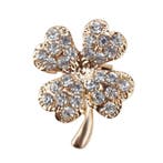 Fako Bijoux - Broche - Klavertje Vier - Kristal - 20x25mm -, Verzenden