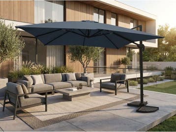 Veiling - Hangende parasol Donkergrijs 300x300cm, Tuin en Terras, Nieuw