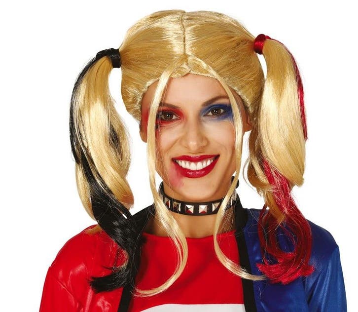 Halloween Pruik Harley Quinn, Hobby en Vrije tijd, Feestartikelen, Nieuw, Verzenden