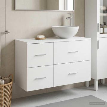vidaXL Badkamermeubel Set 2 pcs Wit Bewerkt hout, Verzenden, Nieuw