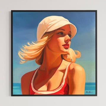 Biatturi Irina - Jeune Fille au Chapeau Blanc - Oeuvre, Antiquités & Art
