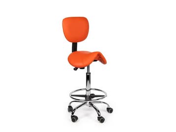 Zadelkruk Rugleuning Oranje - Standaard + Voetsteun