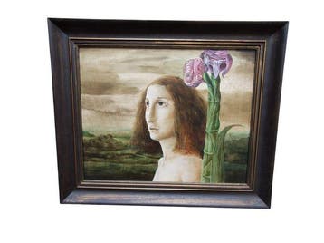Michael Berkhemer (1948-2022) - vrouw naast bloem, Antiek en Kunst