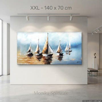 Monika Spiewak - Regatta - Oil Painting Stretched On The