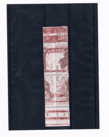 Italie - 1976 timbre variété carpaccio dentellure décalée et, Gestempeld