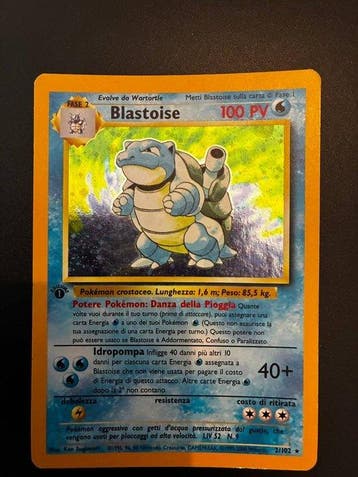 Pokémon - 1 Card - Blastoise 2/102 Foil - WOTC - Base set