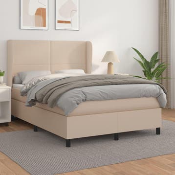 vidaXL Boxspring met matras kunstleer cappuccinokleurig, Verzenden, Nieuw
