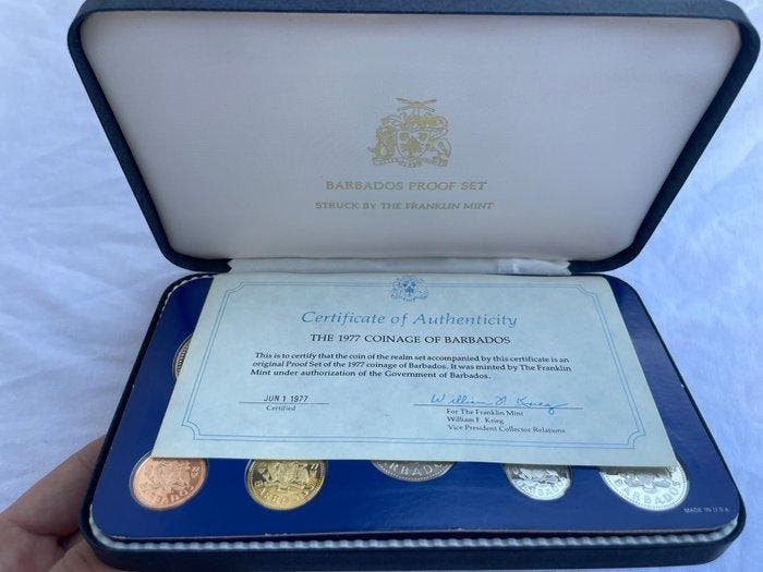 Barbados. Proof Set 1977 8 Coins (Silver High Denominations), Postzegels en Munten, Munten | Europa | Niet-Euromunten
