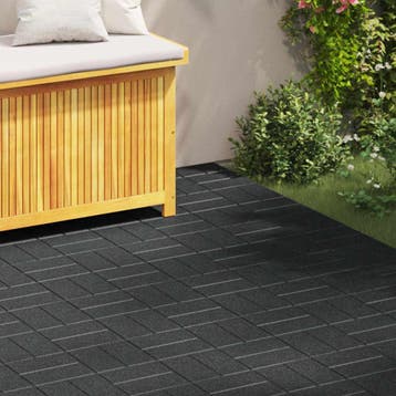 vidaXL Stapsteen 6 st Zwart 40,5 x 40,5 x 2 cm Rubber, Verzenden, Nieuw