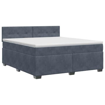 vidaXL Boxspringbed met matras Donkergrijs 160 x 200 cm, Verzenden, Nieuw