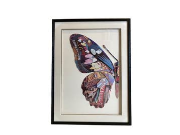 Veiling - 3D schilderij Vlinder links, Maison & Meubles