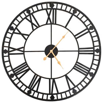 vidaXL Wandklok vintage-stijl met quartz-mechanisme XXL 60, Huis en Inrichting, Woonaccessoires | Klokken, Verzenden, Nieuw