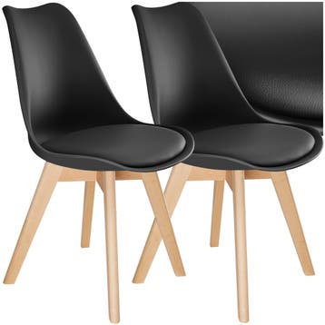 Eetkamerstoelen Frederikke - zwart, Set van 2, Verzenden, Nieuw