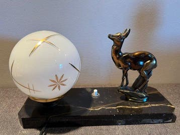 Lamp - Marmer - Werkt perfect, gesigneerd