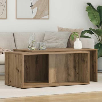 vidaXL Koffietafel Set 2 st Artisan Eiken 90 x 48 x 40 cm, Verzenden