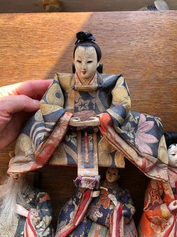 Lot van 4 Japanse poppen – Hina Ningyo van het hof – Gofun