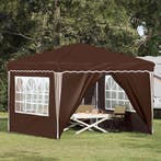 vidaXL Pop-up Feesttent Bruin 288 x 288 x 245 cm Oxford Stof, Verzenden