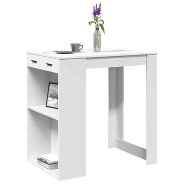 vidaXL Bartafel 102x70x103,5 cm bewerkt hout wit, Verzenden