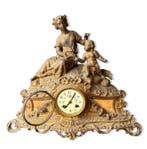 Klok - Antiek - Zamak - 1850-1900 - AD Mougin Deux Medailles, Antiek en Kunst