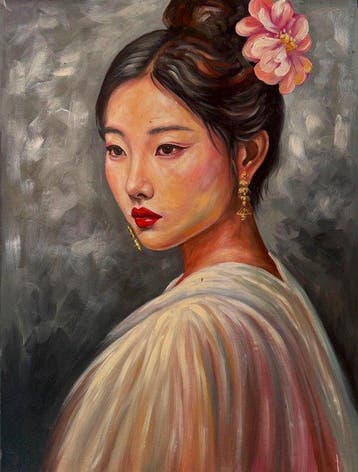 Nguyn V.L (1993) - Fleur de Jade 80 60 cm