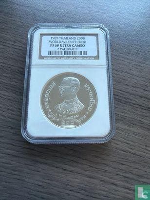 Thailand 200 baht 1987 (BE2530 - PROOF) 25th anniversary..., Postzegels en Munten, Verzenden, Losse munt, Zilver