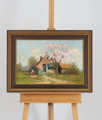 Gerard Delfgaauw (1882-1947) - Vrouw en kippen bij de